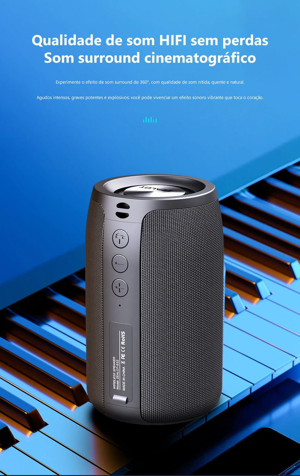 ZEALOT S32 10W Bluetooth Sound Box, 1800mAh