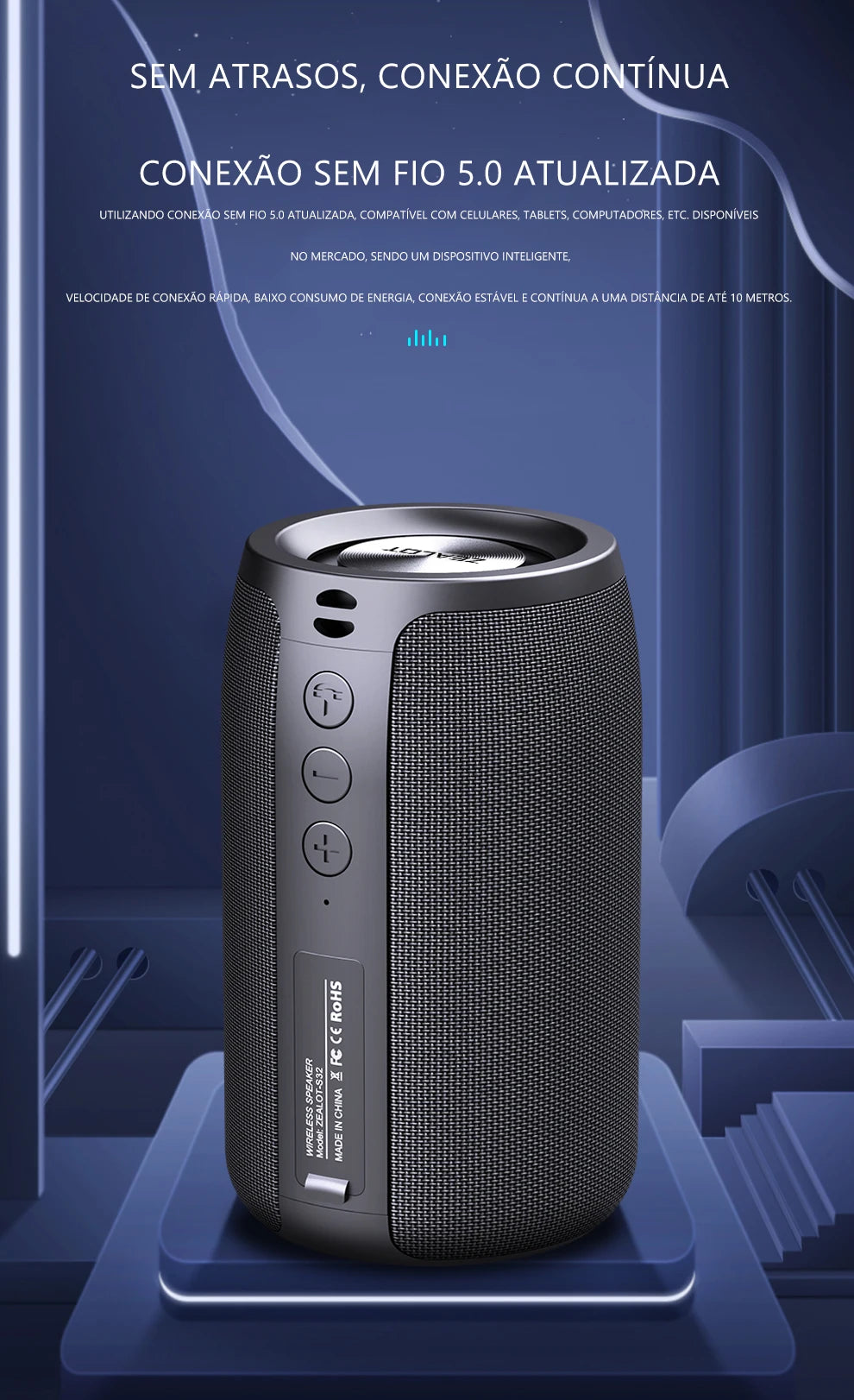 ZEALOT S32 10W Bluetooth Sound Box, 1800mAh