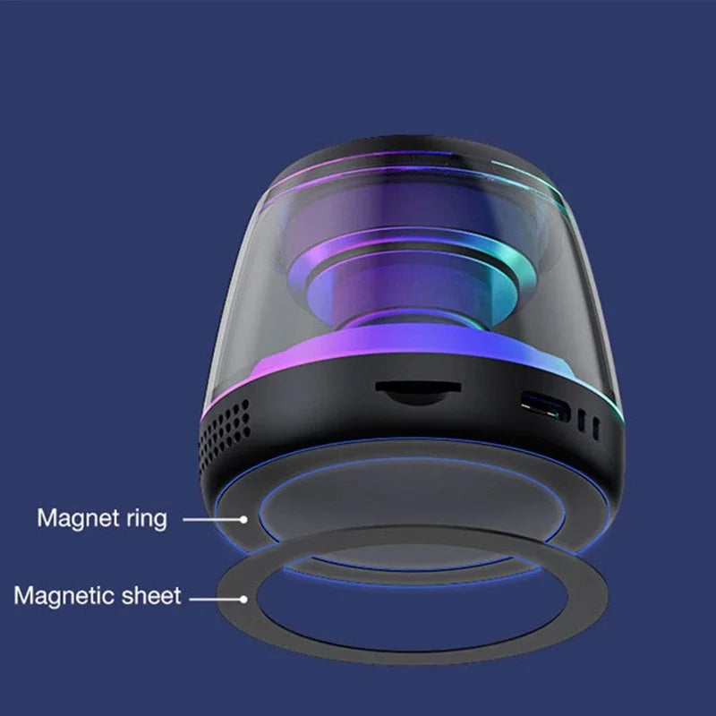 Caixa de Som Bluetooth Magnética Portátil RGB LED à Prova d’Água