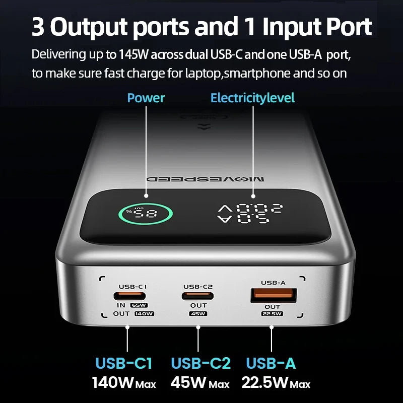 MOVESPEED M25Pro 140W Power Bank 25000mAh PD3.1 Fast Charge