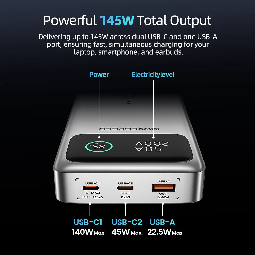 MOVESPEED M25Pro 140W Power Bank 25000mAh PD3.1 Fast Charge