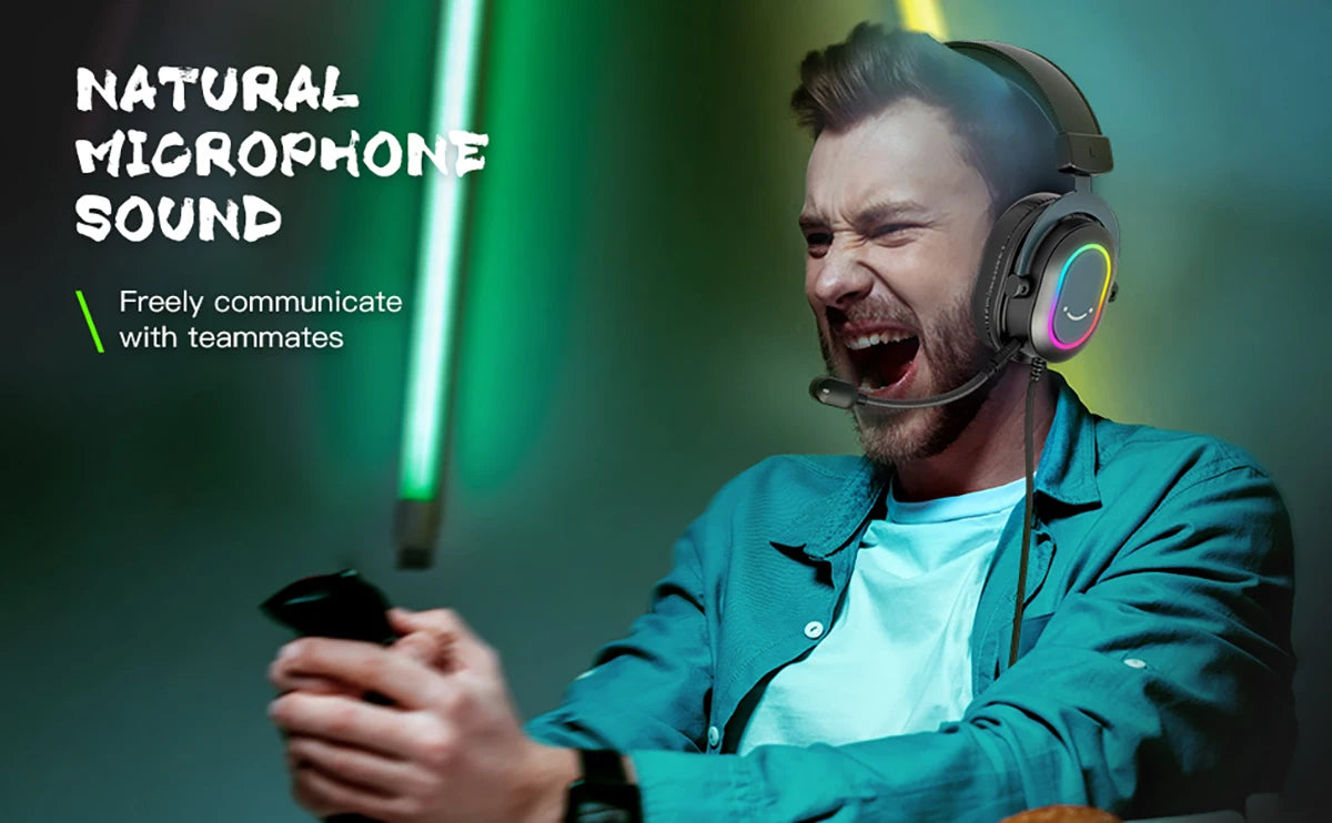 Fifine Dynamic RGB Gaming Headset 7.1 Surround