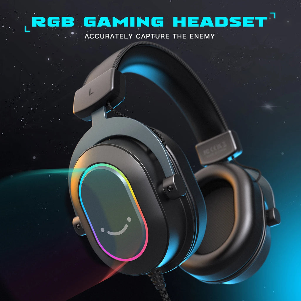 Fifine Dynamic RGB Gaming Headset 7.1 Surround