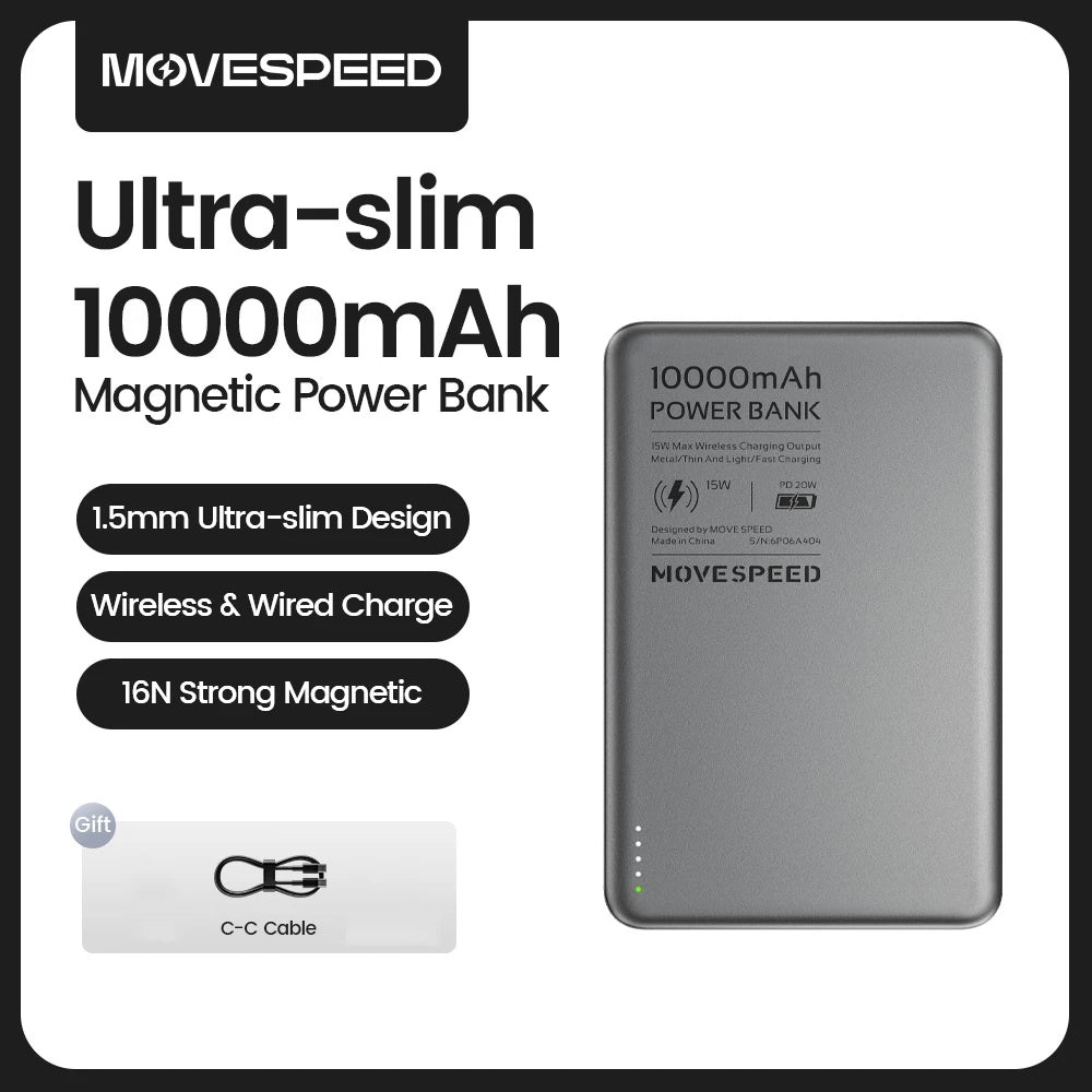 MOVESPEED S10 Slim Magnetic Power Bank 10000mAh PD20W