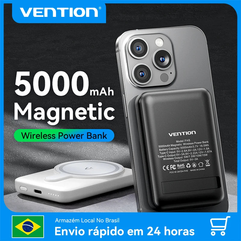 Vention BR 5000mAh Power Bank 15w Magnetic