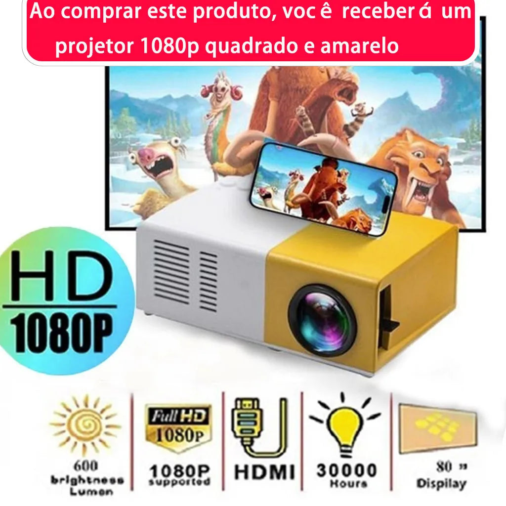 Projetor Portátil Hd 150 Polegadas 4K