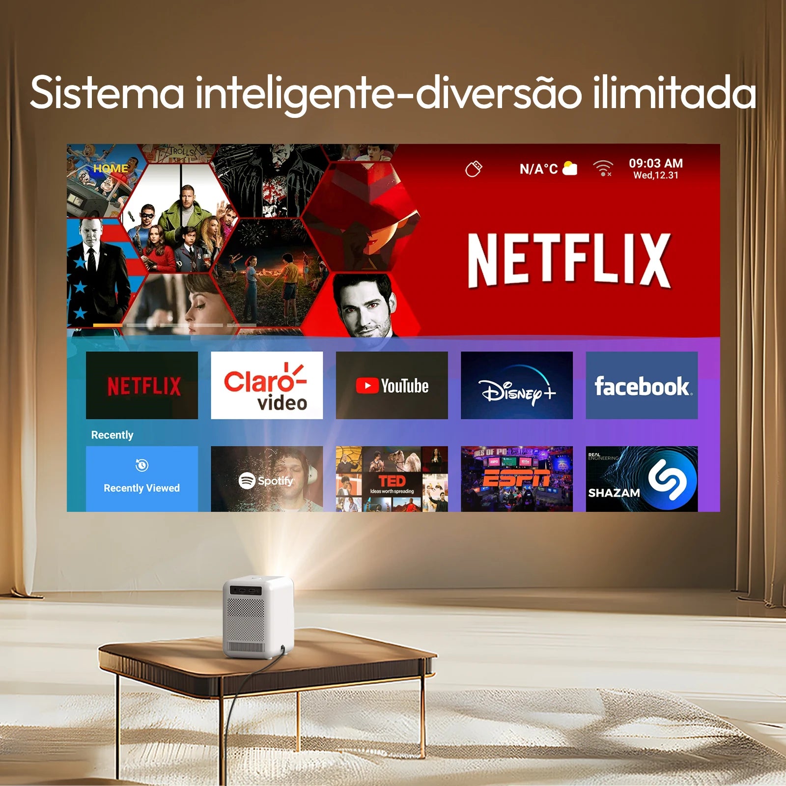 Projetor 4K BYINTEK LOVE U4