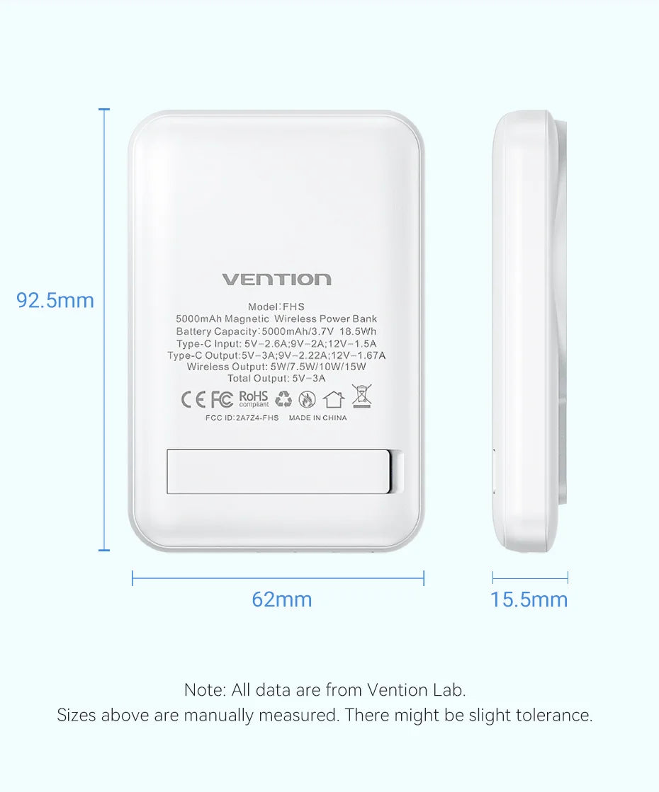 Vention BR 5000mAh Power Bank 15w Magnetic