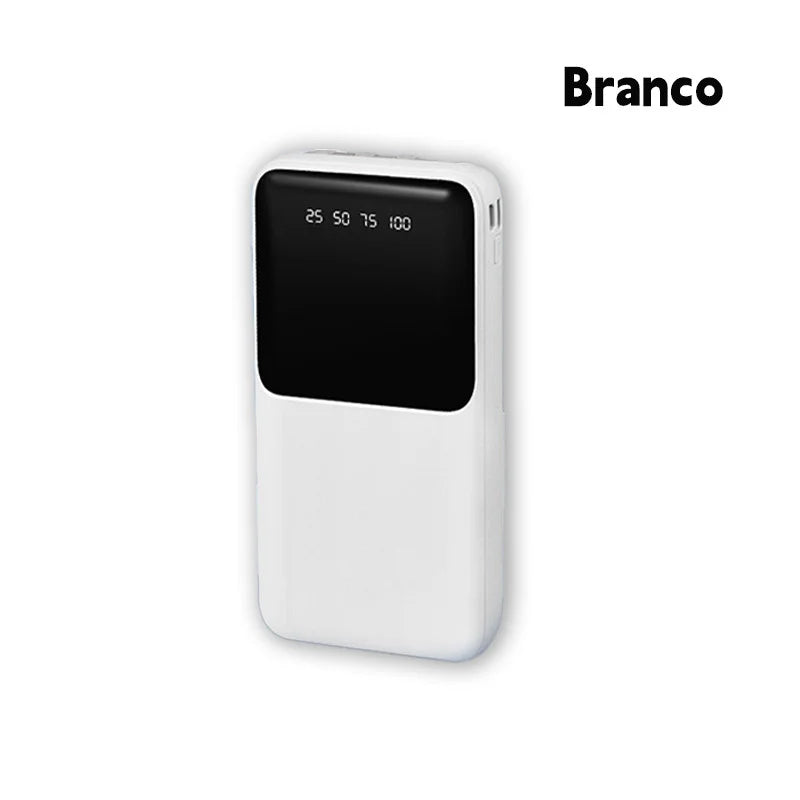 Power Bank 20000mAh Carregamento Super Rápido 4 Portas USB com Visor Digital e Alta Capacidade Portátil