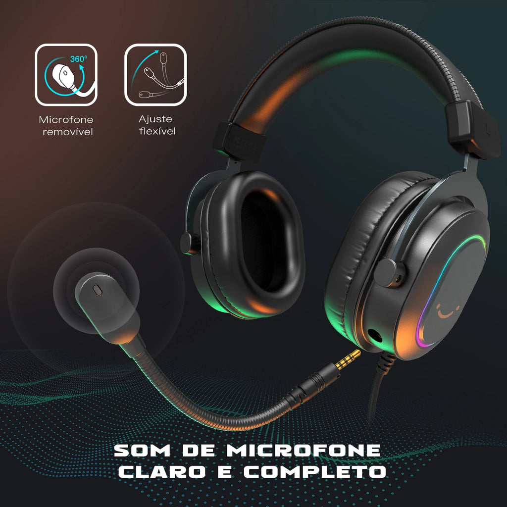 Fifine Dynamic RGB Gaming Headset 7.1 Surround