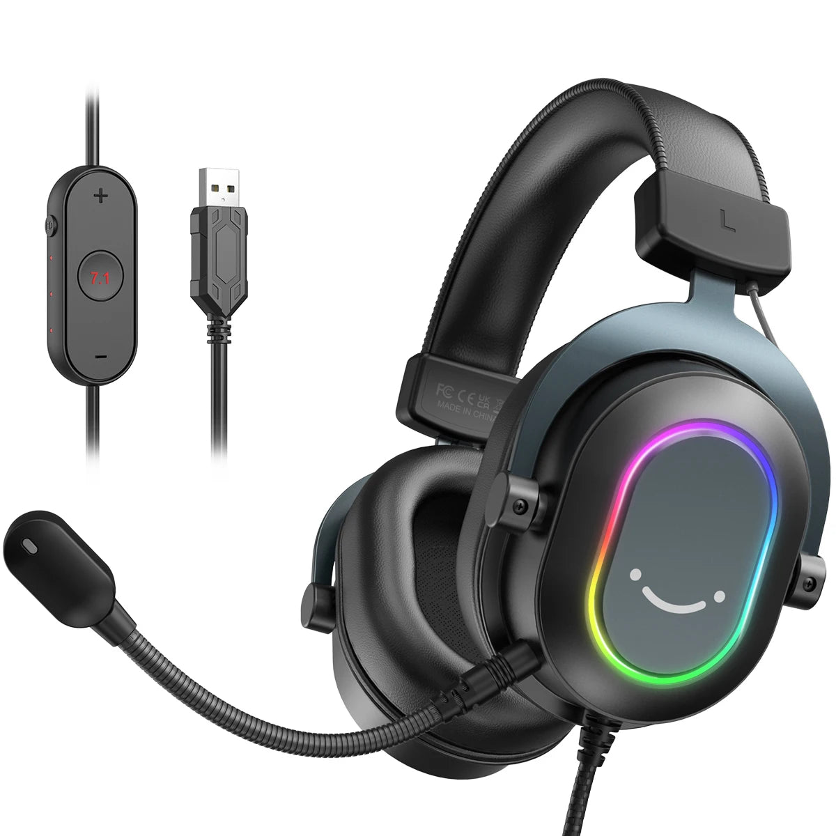 Fifine Dynamic RGB Gaming Headset 7.1 Surround