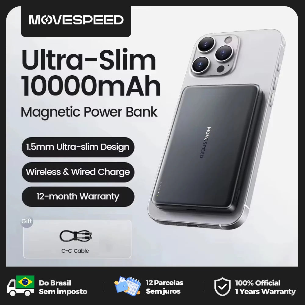 MOVESPEED S10 Slim Magnetic Power Bank 10000mAh PD20W