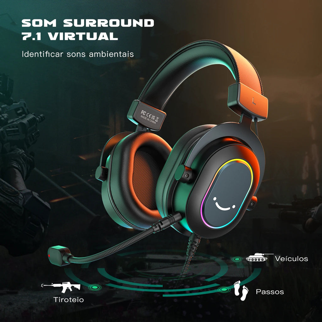 Fifine Dynamic RGB Gaming Headset 7.1 Surround