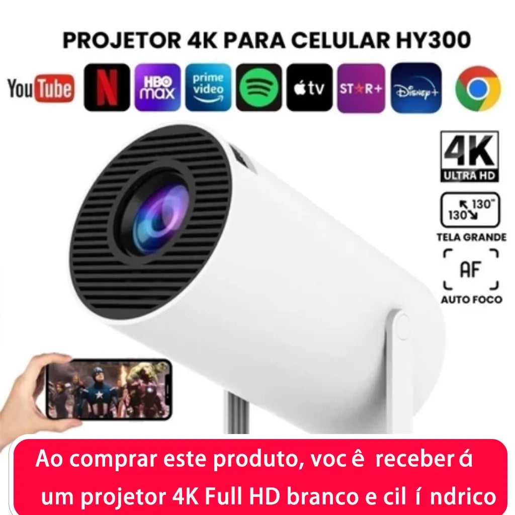 Projetor Portátil Hd 150 Polegadas 4K