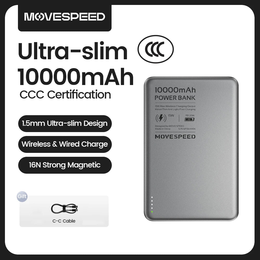MOVESPEED S10 Slim Magnetic Power Bank 10000mAh PD20W