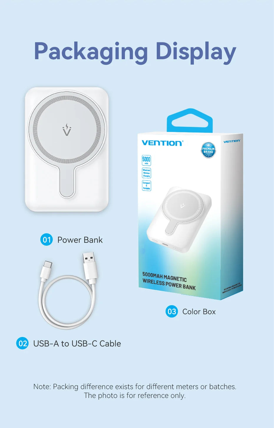 Vention BR 5000mAh Power Bank 15w Magnetic